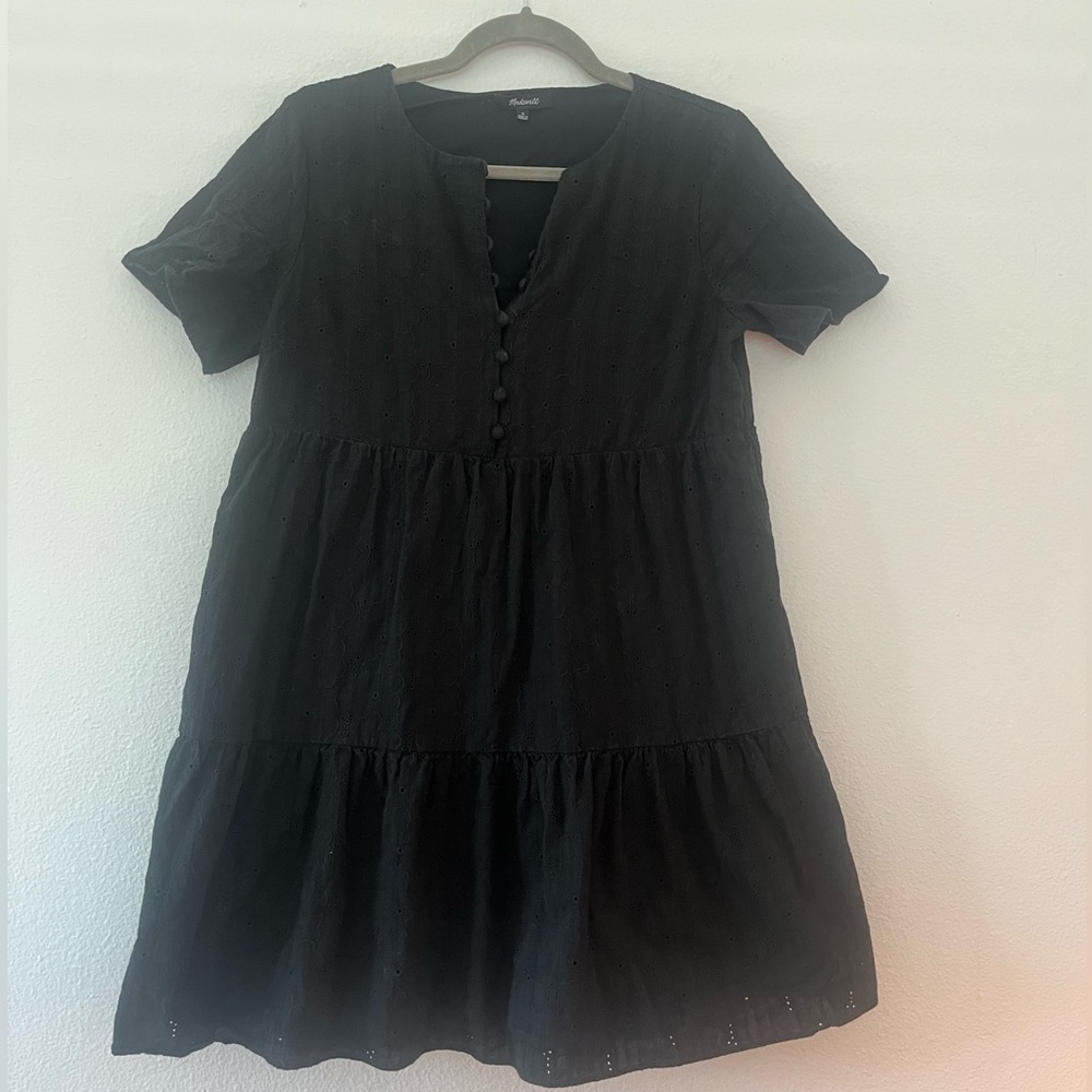 madewell black eyelet dress